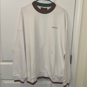 Gucci White Cotton Piqué Sweatshirt